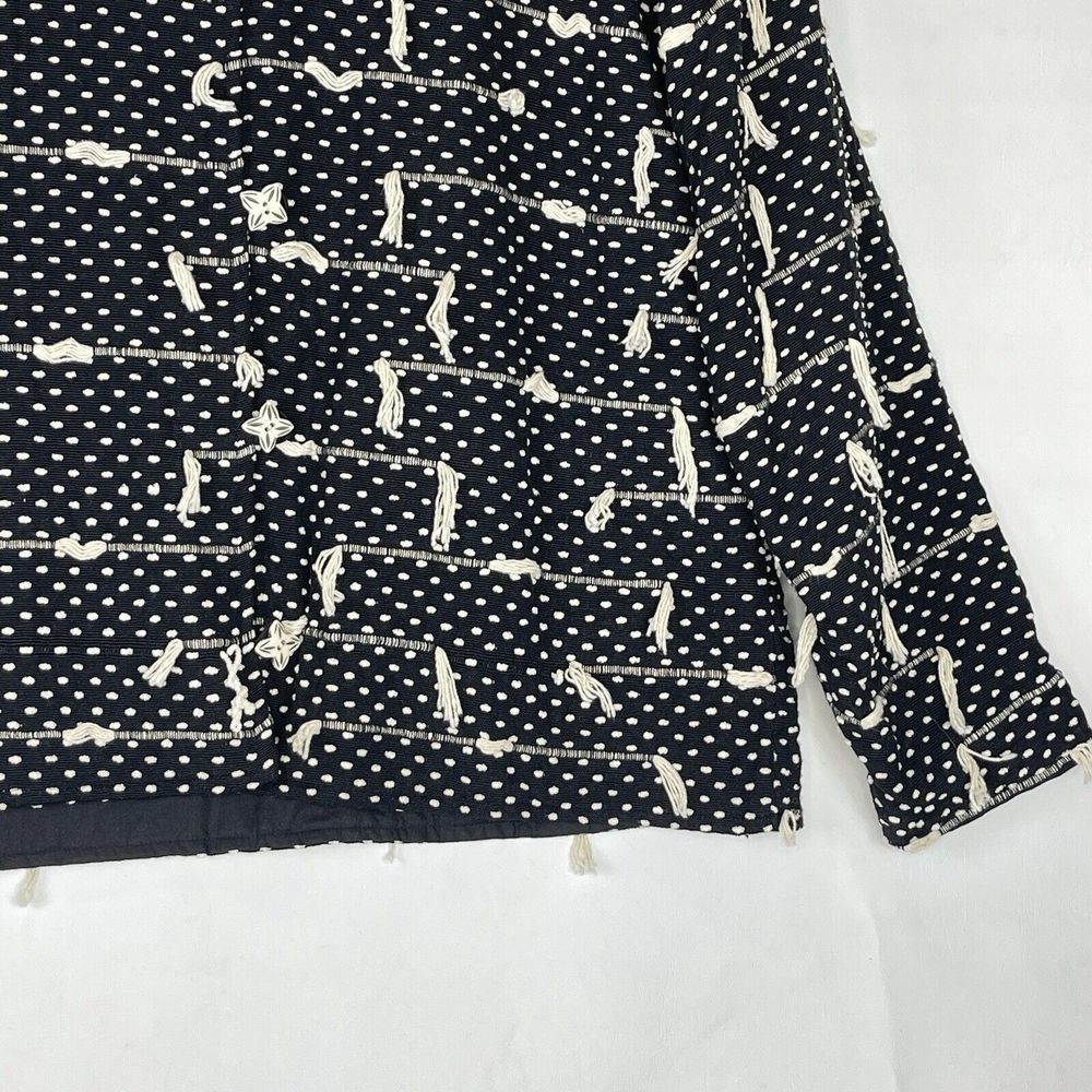 1980s VTG Women’s Jacket size L New Directions Black Textured Abstract Tassel - Picture 9 of 15